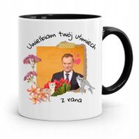 Kubek Czarny Donald Tusk Po Platforma Prezent Z Nadrukiem Ze Zdjęciem