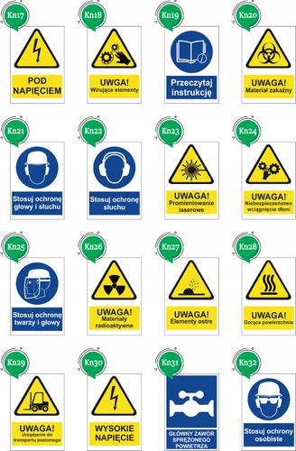 Naklejki na maszyny BHP UWAGA ELEMENTY RUCHOME MASZYNY - 10 szt. na Arena.pl