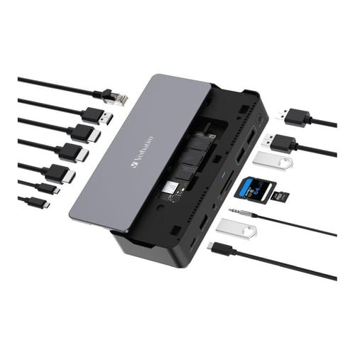 Hub Verbatim USB-C Pro 2xHDMI DP RJ45 4xUSB 3xUSB-C SD microSD SSD audio na Arena.pl