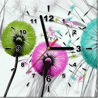 30CM 30CM ZEGAR ŚCIENNY OBRAZ KOLOROWE DMUCHAWCE DRUK PŁÓTNO