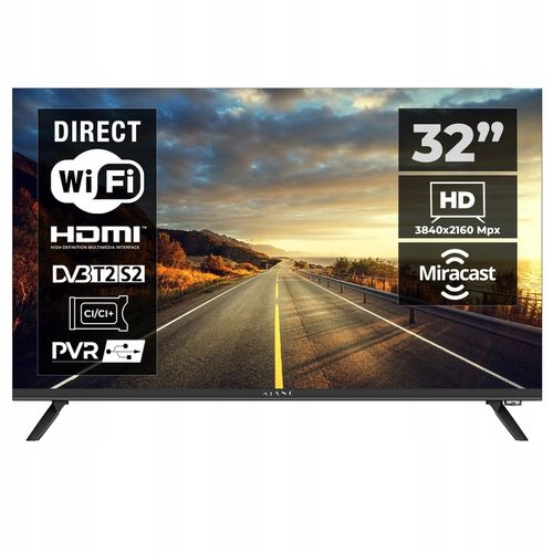 Telewizor bezramkowy LED direct Kiano KE32 Smart TV HD Ready czarny na Arena.pl