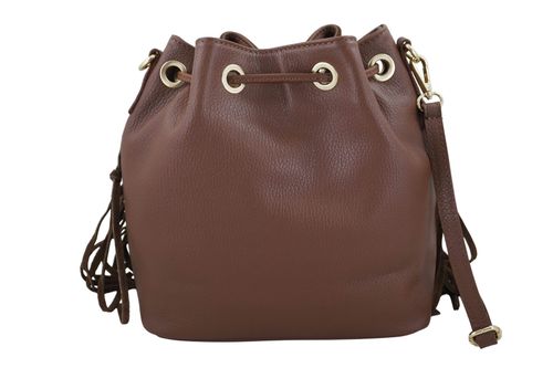 Torebka skórzana boho style - Brązowa na Arena.pl