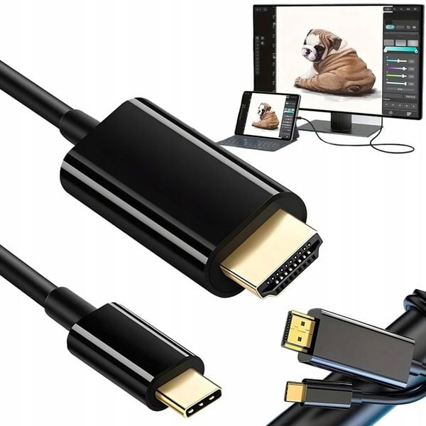 KABEL USB-C 3.1 TYP C DO HDMI 4K ADAPTER 200CM zdjęcie 1