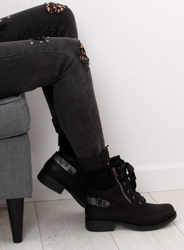 Botki sznurowane workery czarne 17103-2 BLACK - 41 na Arena.pl