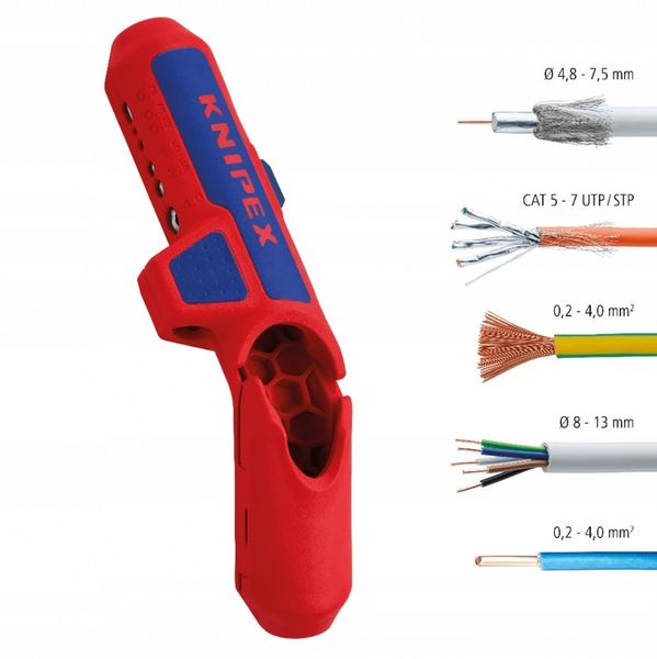 KNIPEX 16 95 01 SB Ściągacz Izolacji ErgoStrip Ø 8-13 zdjęcie 1