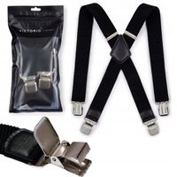 CZARNE SZELKI DO SPODNI MĘSKIE podwójne mocne PREMIUM Victorio