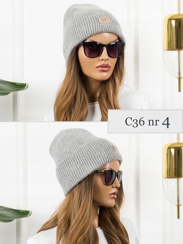 CZAPKA BEANIE prążkowana WEŁNIANA ZIMOWA CIEPŁA KOLORY JAKOŚĆ PREMIUM na Arena.pl