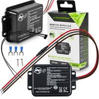 SAMOCHODOWY ODSTRASZACZ GRYZONI KUN SZCZURÓW 12V DŹWIĘKOWY + BŁYSKOWY LED