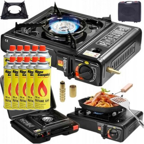 KUCHENKA TURYSTYCZNA GAZOWA 2w1 Z REDUKTOREM I WALIZKĄ + 10 KARTUSZE GAZOW na Arena.pl