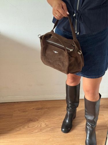 Torba Flora&Co torebka czekoladowa zamsz zamszowa eco brązowa shopper viral na Arena.pl