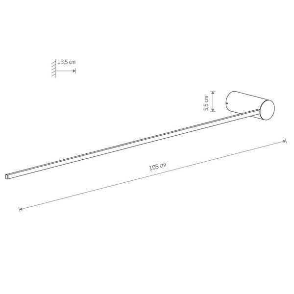 Podłużna lampa ścienna Arm 10856 Nowodvorski LED 14W 4000K stick czarny zdjęcie 3