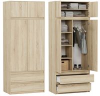 Szafa garderoba 90cm sonoma+ nadstawka B-9N