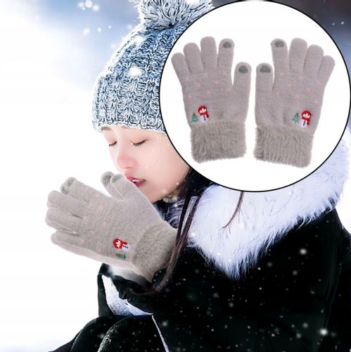 Ciepłe Dotykowe Rękawiczki Damskie Haftowane na Arena.pl