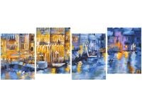 45CM 120CM ZEGAR 4 ELEM WENECJA NOCĄ ŚCIENNY