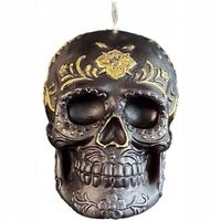 CZARNA ŚWIECA RYTUALNA CZASZKA Z WOSKU PSZCZELEGO 1 SZT