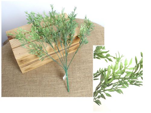 gałązka 2szt  drobne listki wys. 38 cm 7 łodyg ZIELONY bielony MD-069B na Arena.pl