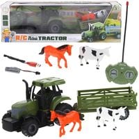 traktor rolniczy pojazd zdalnie sterowany rc z przyczepą figurki zwierząt