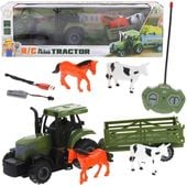 traktor rolniczy pojazd zdalnie sterowany rc z przyczepą figurki zwierząt