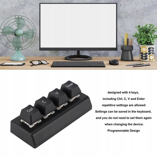 PROGRAMOWALNA KLAWIATURA MECHANICZNA USB 4 KLAWISZE MINI na Arena.pl