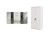 Zestaw Mebli pokojowych Szafa + Komoda Biały