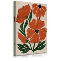Obraz Na Płótnie Maki Kwiaty Martwa Natura Rośliny Styl Boho 40cm x 50cm