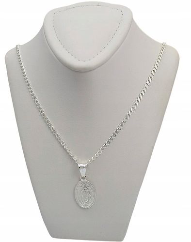 Łańcuszek Srebrny Pancerka 2,20 z Medalikiem Cudownym pr 925 Grawer Gratis na Arena.pl