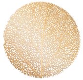 Podkładka mata na stół okrągła 38 cm TREE ażurowa motyw drzewa złota