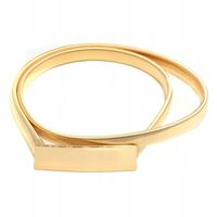 Pasek damski sprężynka złoty prostokąt