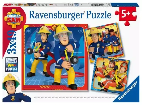 Puzzle 3 x  49 elementy. Strażak Sam na ratunek zdjęcie 1