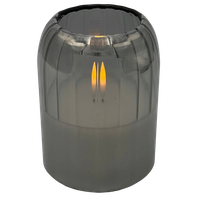 Świeca LED Szklana Wkład LED do Zniczy Świeczka na Baterie Szara 10x7,5 cm