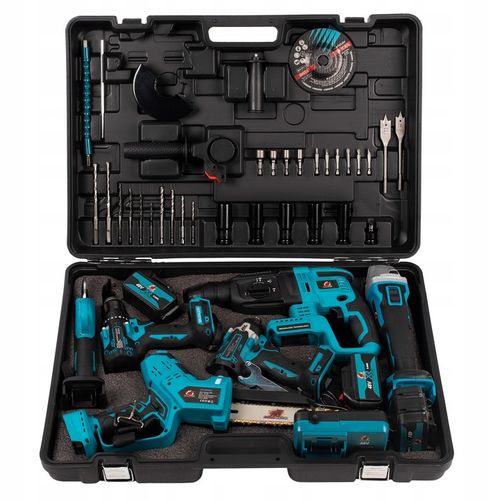 ZESTAW 6W1 WKRĘTARKA KLUCZ UDAROWY MŁOTOWIERTARKA SZLIFIERKA PIŁA na Arena.pl