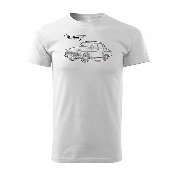 Koszulka z samochodem Wartburg legend oldtimer męska biały REGULAR M zdjęcie 1