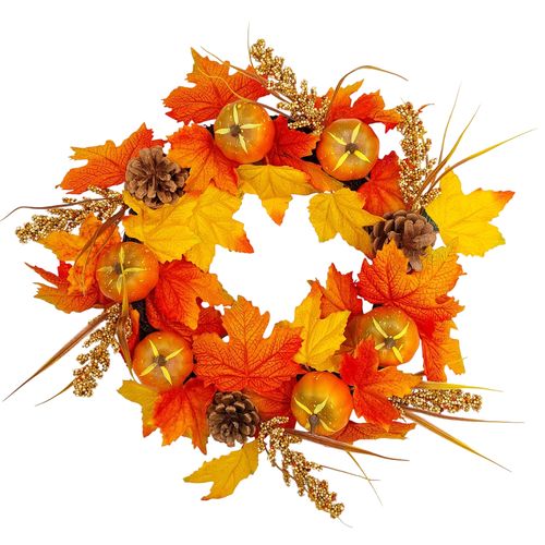 JESIENNY WIANEK NA DRZWI STROIK WIENIEC NA GRÓB CMENTARZ DEKORACJA 40cm na Arena.pl