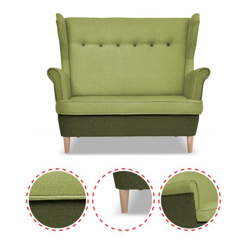 Zestaw wypoczynkowy ARI DUO sofa fotele Family Meble zielono - zielony na Arena.pl