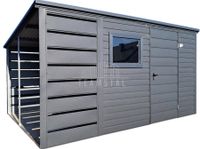 Schowek - domek ogrodowy 2,5x2m + wiata 1m drzwi okno dach TS1080