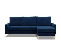 Narożnik uniwersalny, MILO, velvet, 223x140x92 cm, granatowy