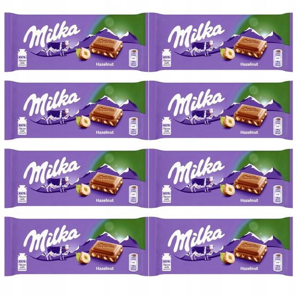 MILKA Czekolada HAZELNUTS ORZECHOWA 8x100g zdjęcie 1