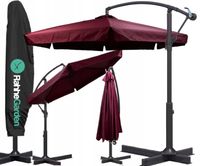 PARASOL ogrodowy 350cm SKŁADANY SOLIDNY z WYSIĘGNIKIEM FALBANĄ + POKROWIEC