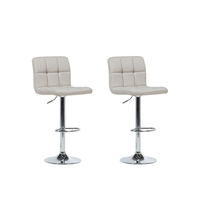 Zestaw 2 hokerów barowych regulowanych beżowy MARION
