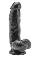 realistyczne dildo z jajami toyjoy get real czarne 15 cm