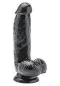 realistyczne dildo z jajami toyjoy get real czarne 15 cm