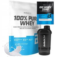BIOTECH 100% PURE WHEY 454 g BIAŁKO IZOLAT + ISO WHEY ZERO 25 g + SHAKER