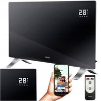 Grzejnik elektryczny szklany EVI PRO aż 2400W energooszczędny LED + WiFi