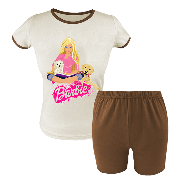 Krótka Piżama dziecięca Barbie zdjęcie 1