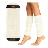Getry Damskie na Nogi Wełna Ocieplacze na Łydki Ciepłe Cerber ECRU