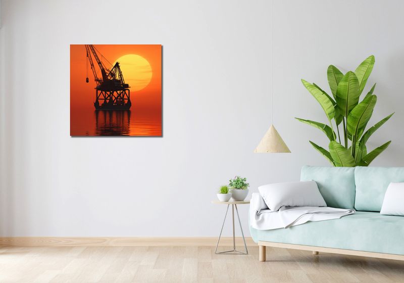 Obraz 70x70cm Sylwetka Przemysłu zdjęcie 2