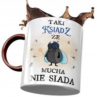 Kubek Bordowy Dla Księdza Że Mucha Nie Siada Z Nadrukiem Ze Zdjęciem