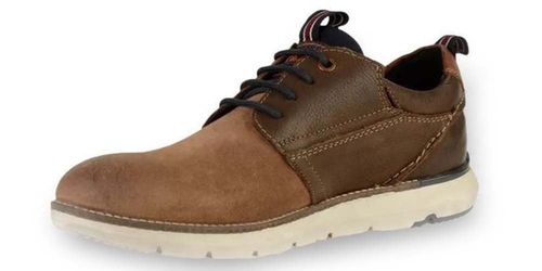 S.Oliver Półbuty męskie - zamszowe, sznurowane - rozmiar 45 - brązowa skóra na Arena.pl