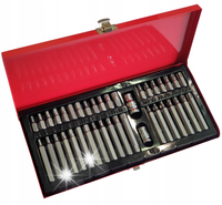 GROSLEY Zestaw bitów w metalowej kasecie 40szt. CRV Hex Torx SPLine GR51012