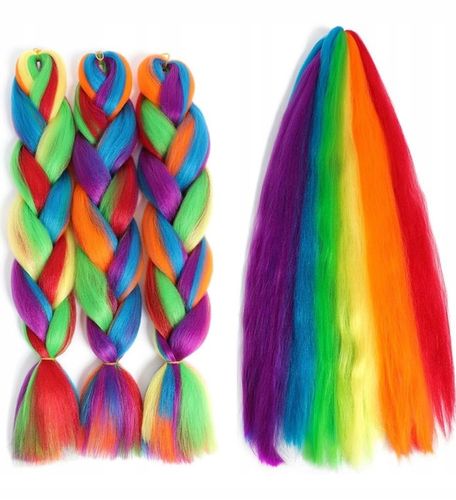 ZESTAW 6 SZTUK WŁOSY SYNTETYCZNE DO WARKOCZYKÓW KOLOROWE OMBRE na Arena.pl